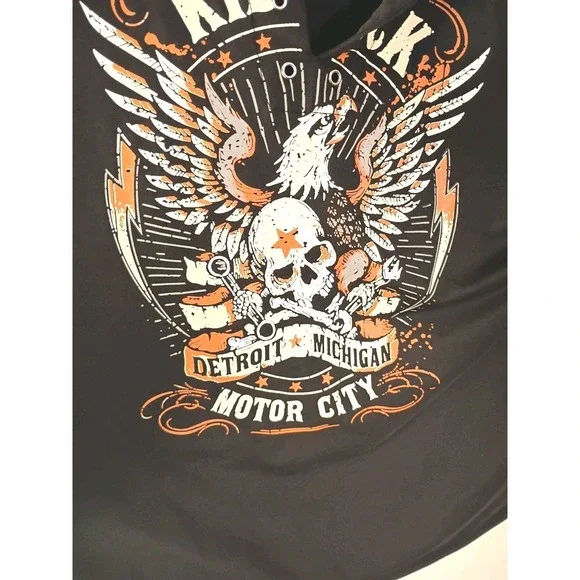 Kid Rock T-Shirt Womens 1X American Eagle Skull Graphic Short Sleeve Black - Picture 4 of 4